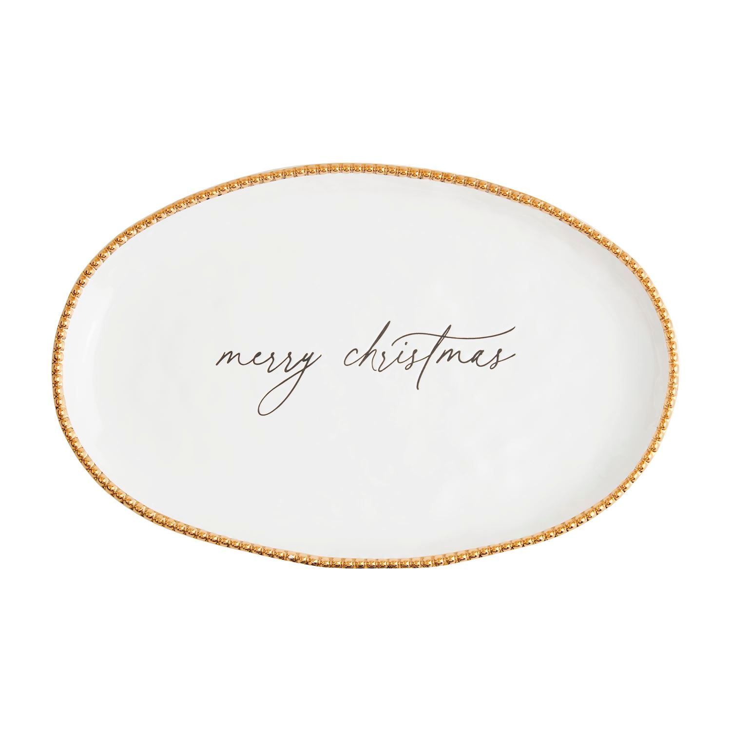 16" MERRY GOLD BEAD PLATTER