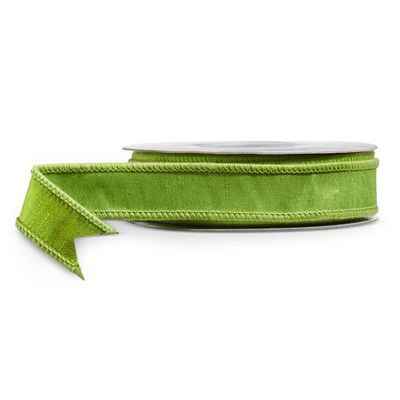 * 1" X 10 Yds Green Wired Ribbon