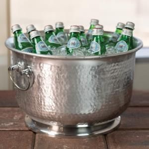 16" SILVER Hammered Handle Tub