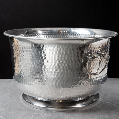 16" SILVER Hammered Handle Tub