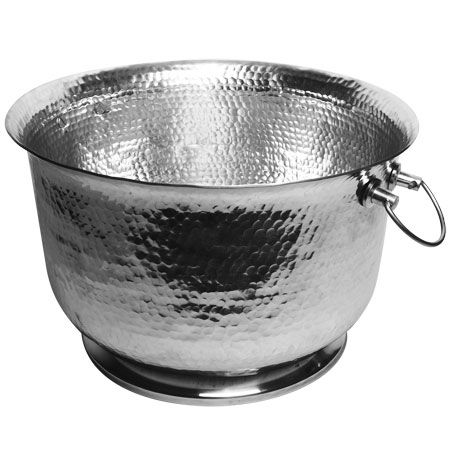 16" SILVER Hammered Handle Tub
