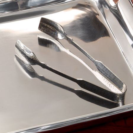 Dimpled Steel Ice Tongs