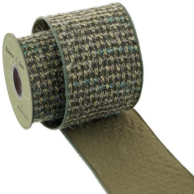 4"WX5YD KNITTED RIBBON GR
