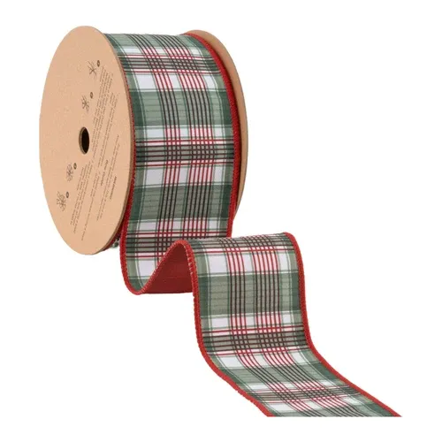 2.5"X10YD  Wired Red/Green Plaid RIBBON