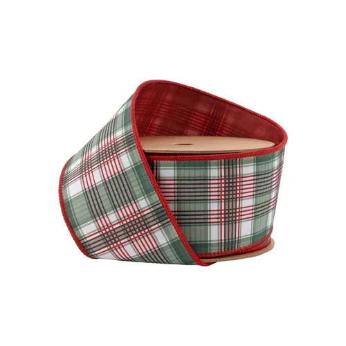 2.5"X10YD  Wired Red/Green Plaid RIBBON