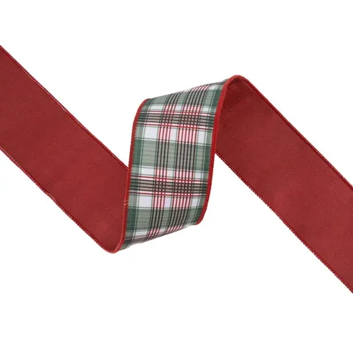 2.5"X10YD  Wired Red/Green Plaid RIBBON
