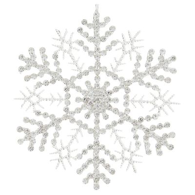 3.5" Rhinestone Snowflake Ornament Clear Silver