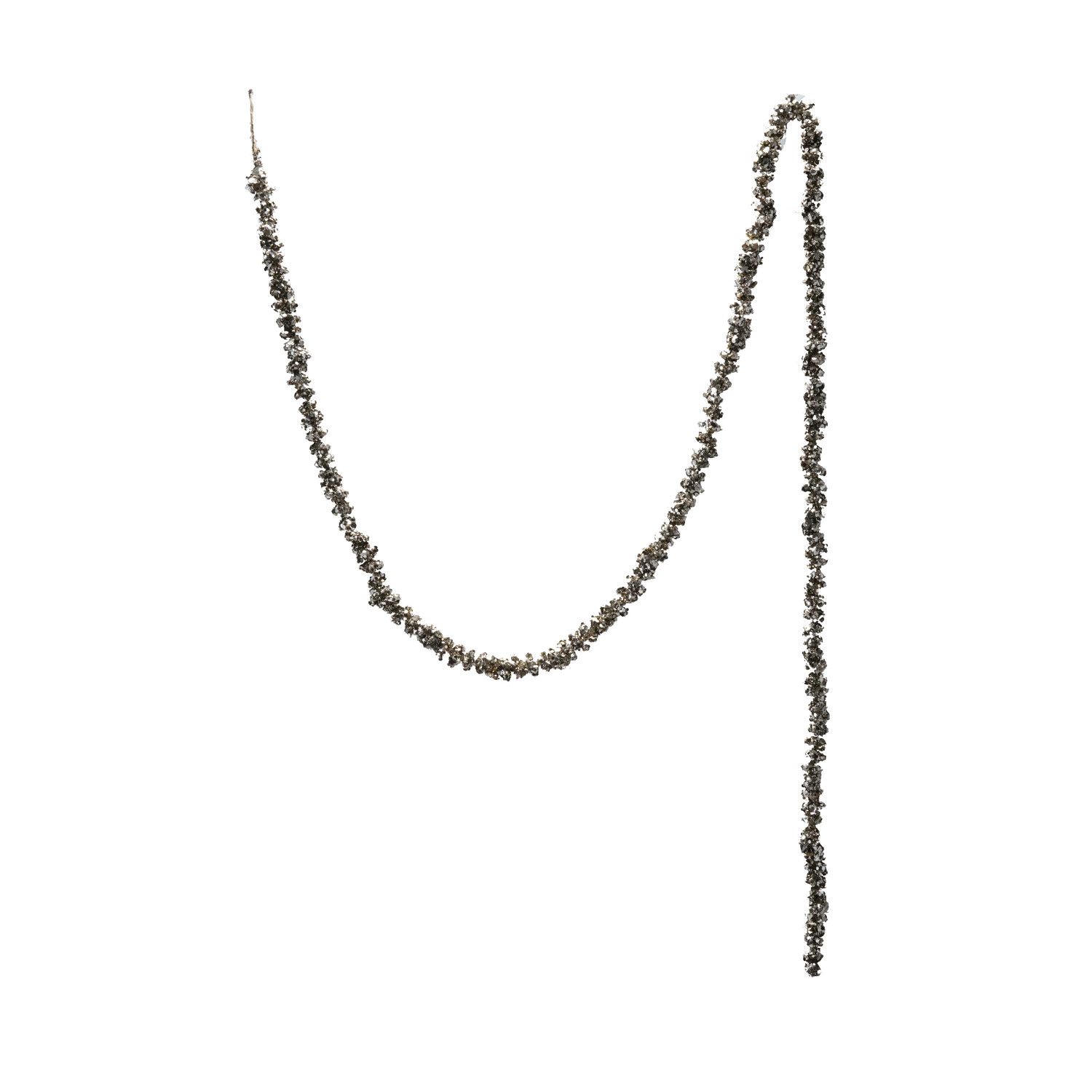 72"L Foam Ball Garland with Glitter, Champagne Finish