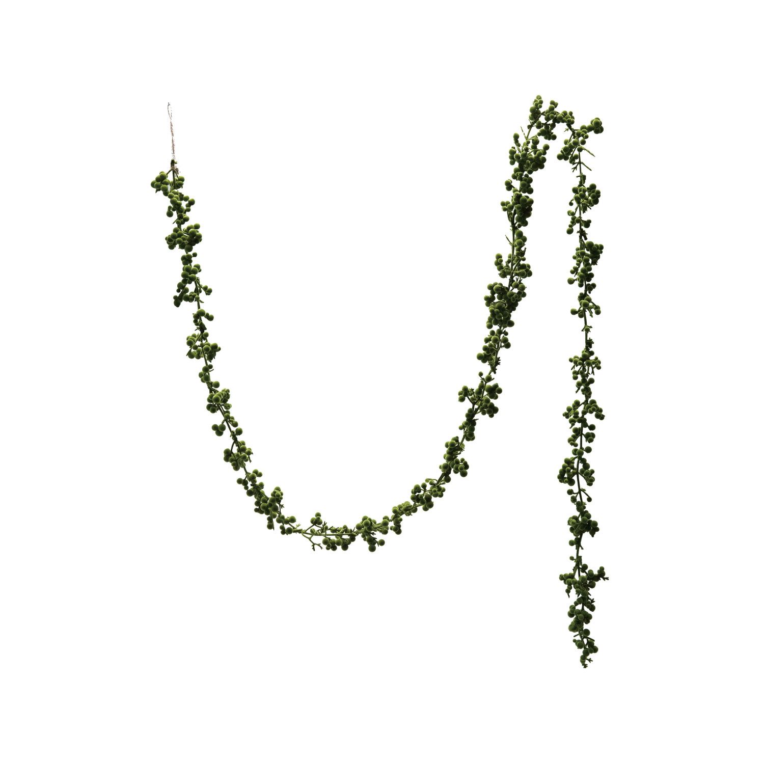 72"L Flocked Foam Ball Garland, Green