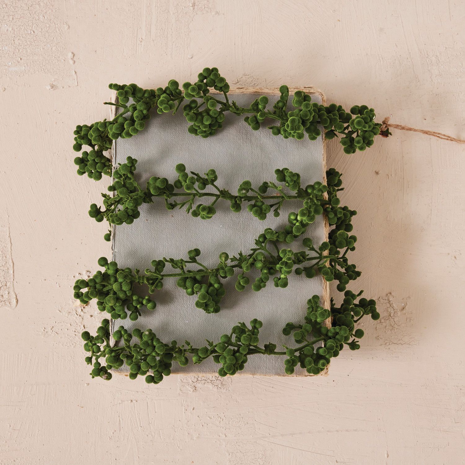 72"L Flocked Foam Ball Garland, Green