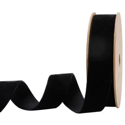 1" X10YD Velvet Ribbon RAVEN BLACK