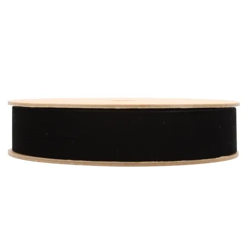 1" X10YD Velvet Ribbon RAVEN BLACK - Non Wired