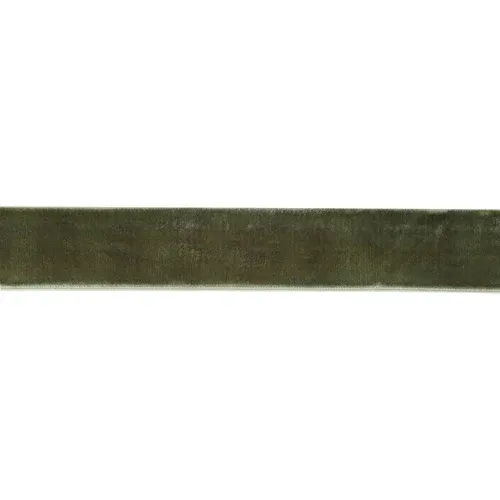 1" X10YD Velvet Ribbon OLIVE GREEN - Non Wired