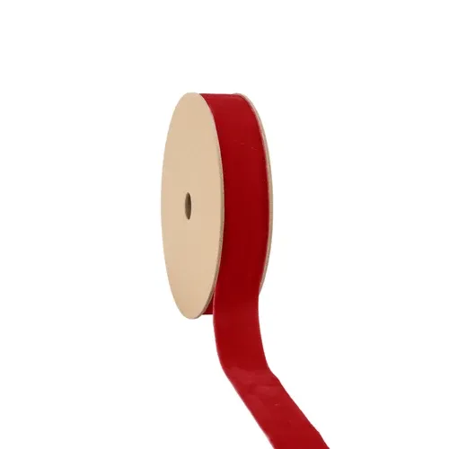 1" X10YD Velvet Ribbon Scarlet Red