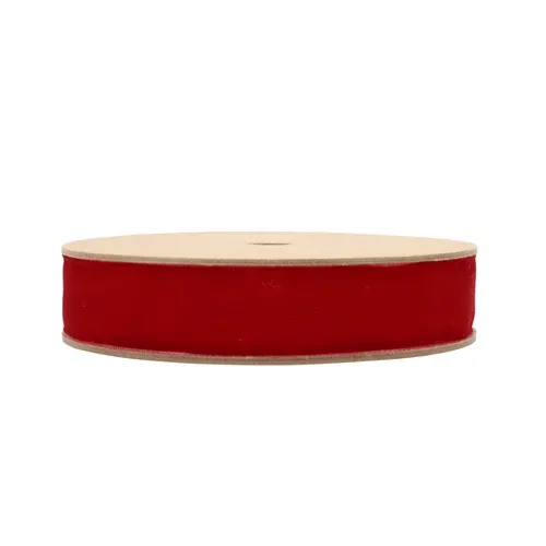 1" X10YD Velvet Ribbon Scarlet Red