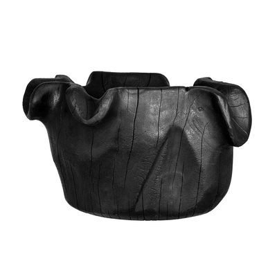 14" Black Teak Wood Bowl