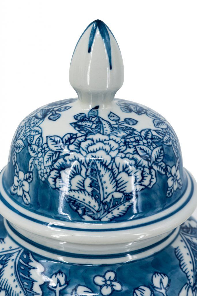 12.5" Classic Blue and White Porcelain Ginger Jar