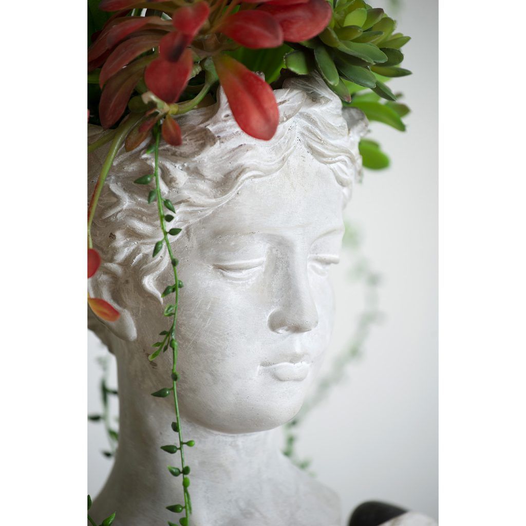 11"H CEMENT HEAD PLANTER