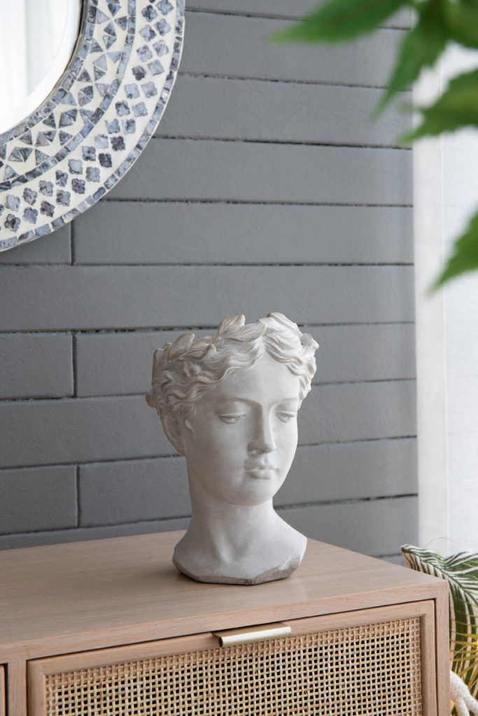 11"H CEMENT HEAD PLANTER