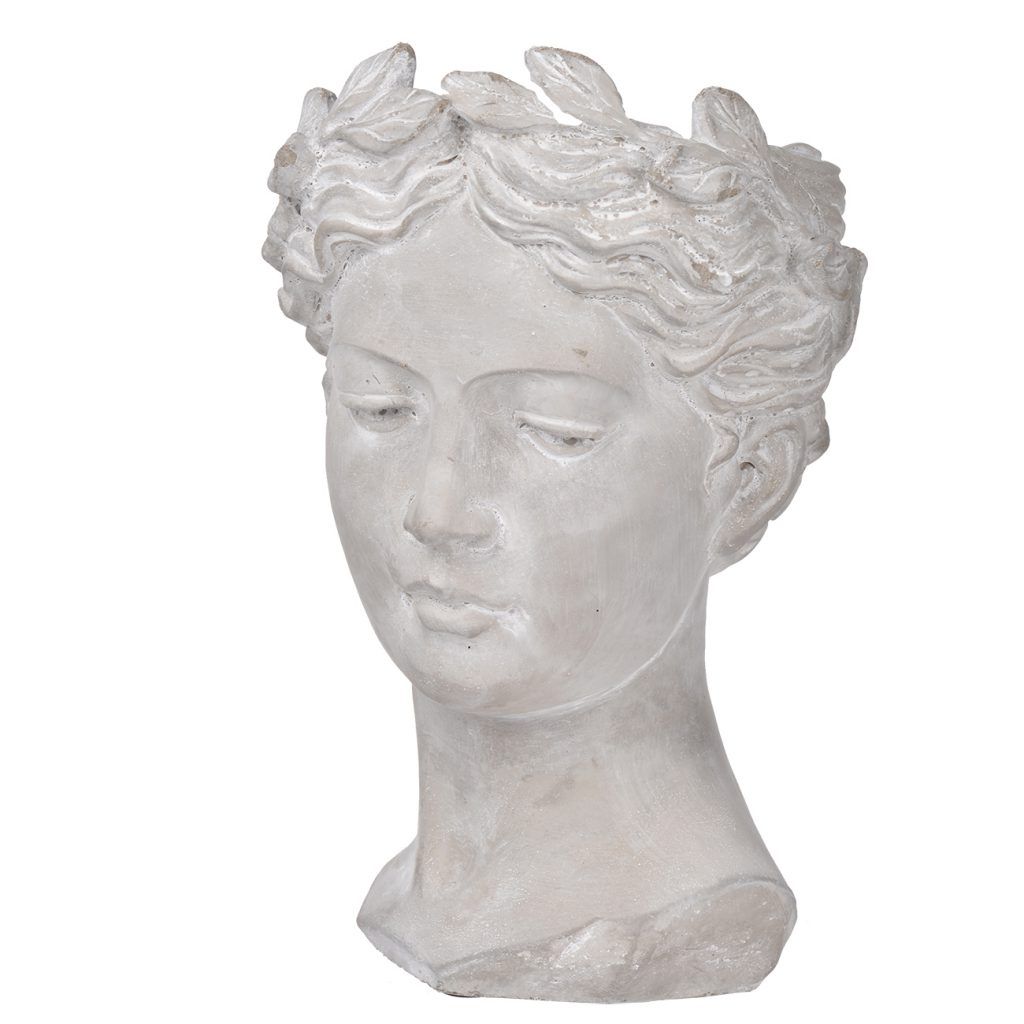 11"H CEMENT HEAD PLANTER