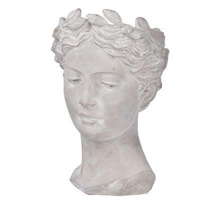 11"H CEMENT HEAD PLANTER