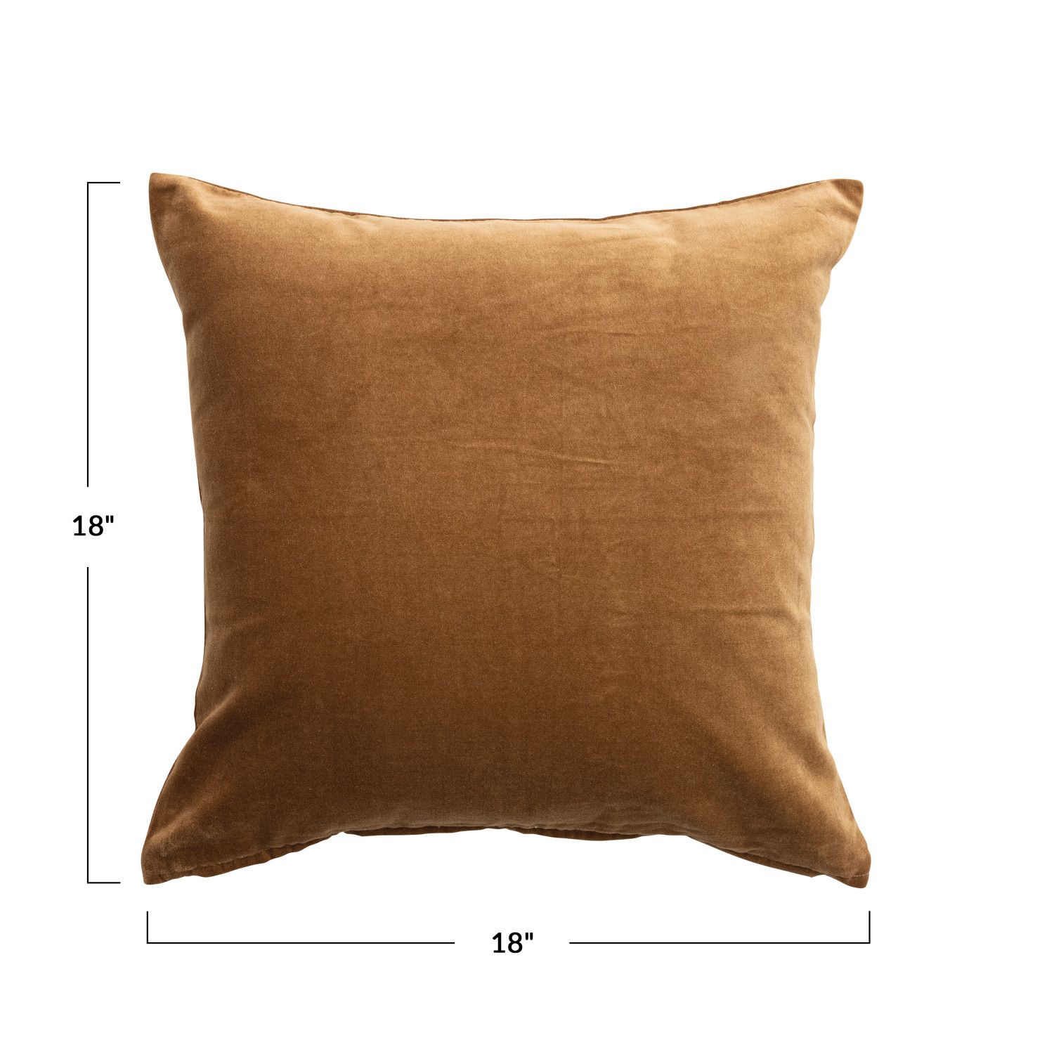 18" Cotton Velvet Pillow - Brown