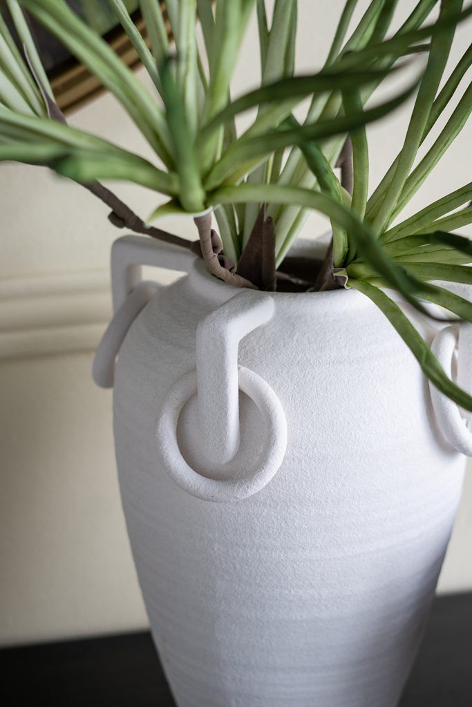 12" Vintage-Inspired White Ceramic Vase