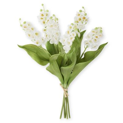 *15" White Real Touch Lily of The Valley Bundle