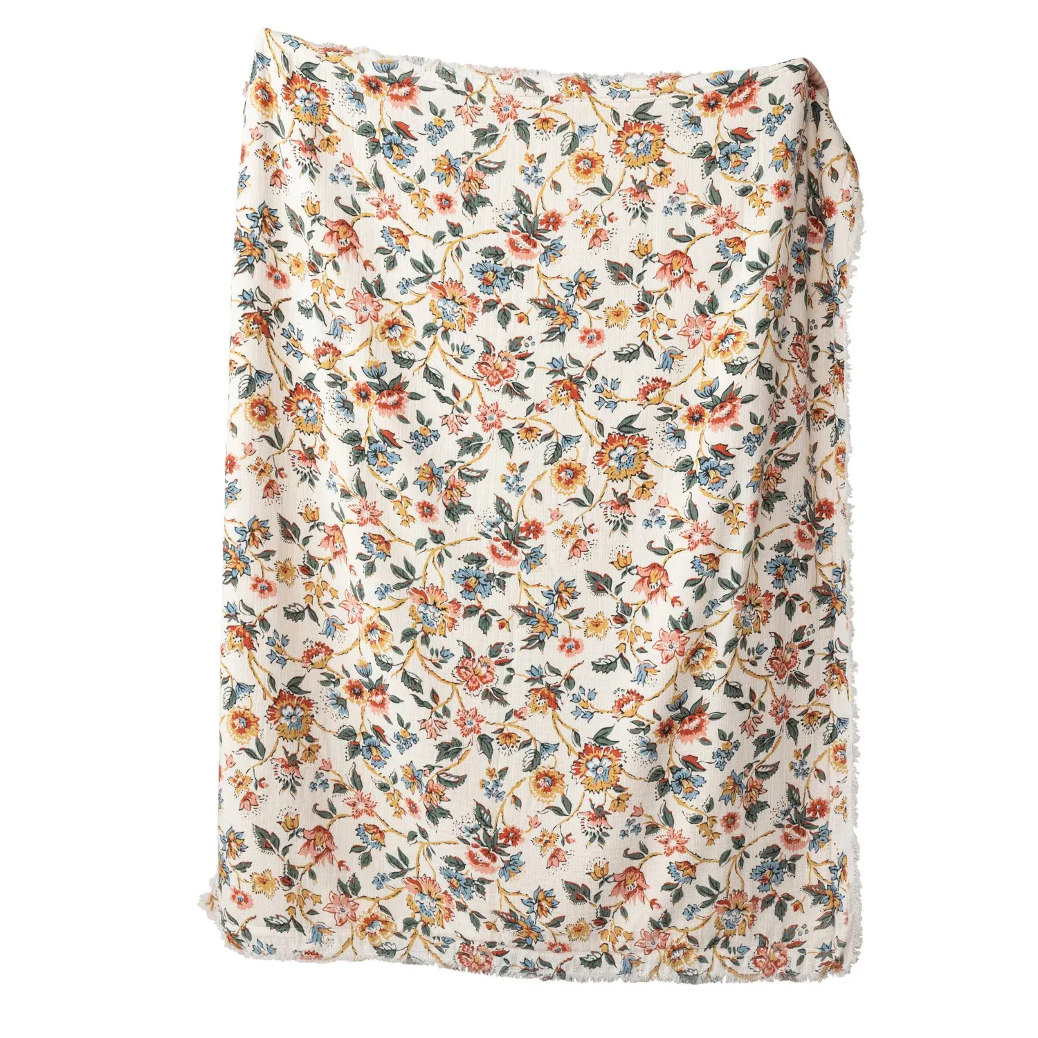 Floral Printed Throw w/ Sherpa Back