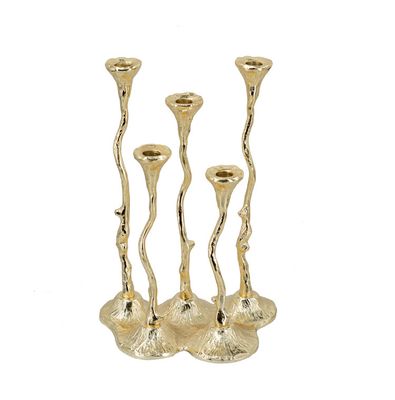 14" 5-Light Cast Aluminum Taper Candle Holder