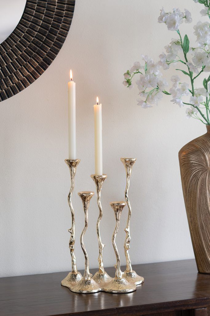 14" 5-Light Cast Aluminum Taper Candle Holder