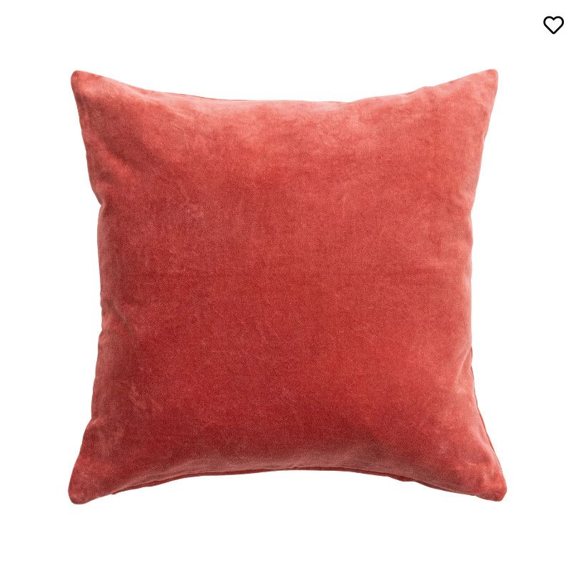 18" Cotton Velvet Pillow - Rust Color