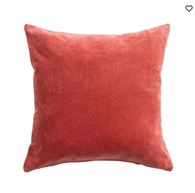 18" Cotton Velvet Pillow - Rust Color