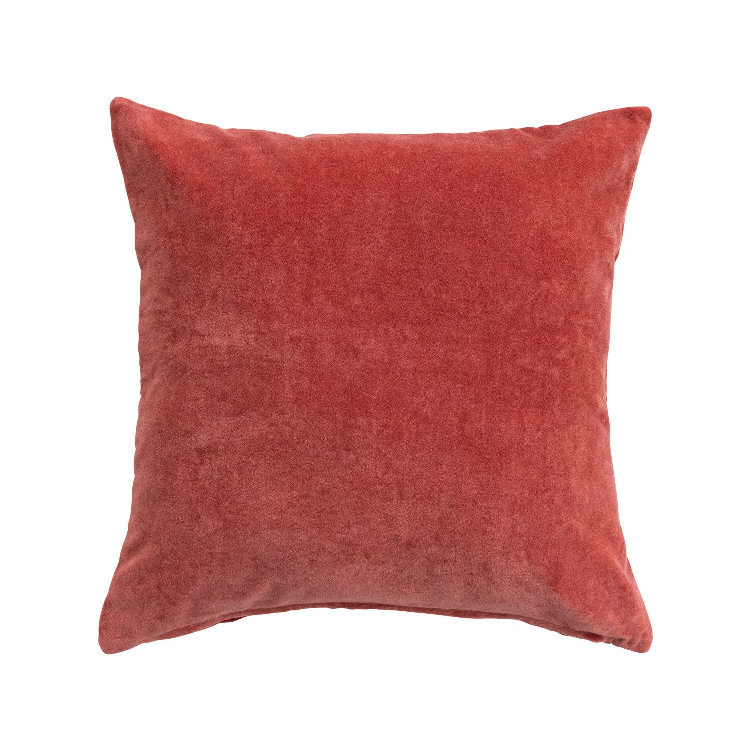 18" Cotton Velvet Pillow - Rust Color