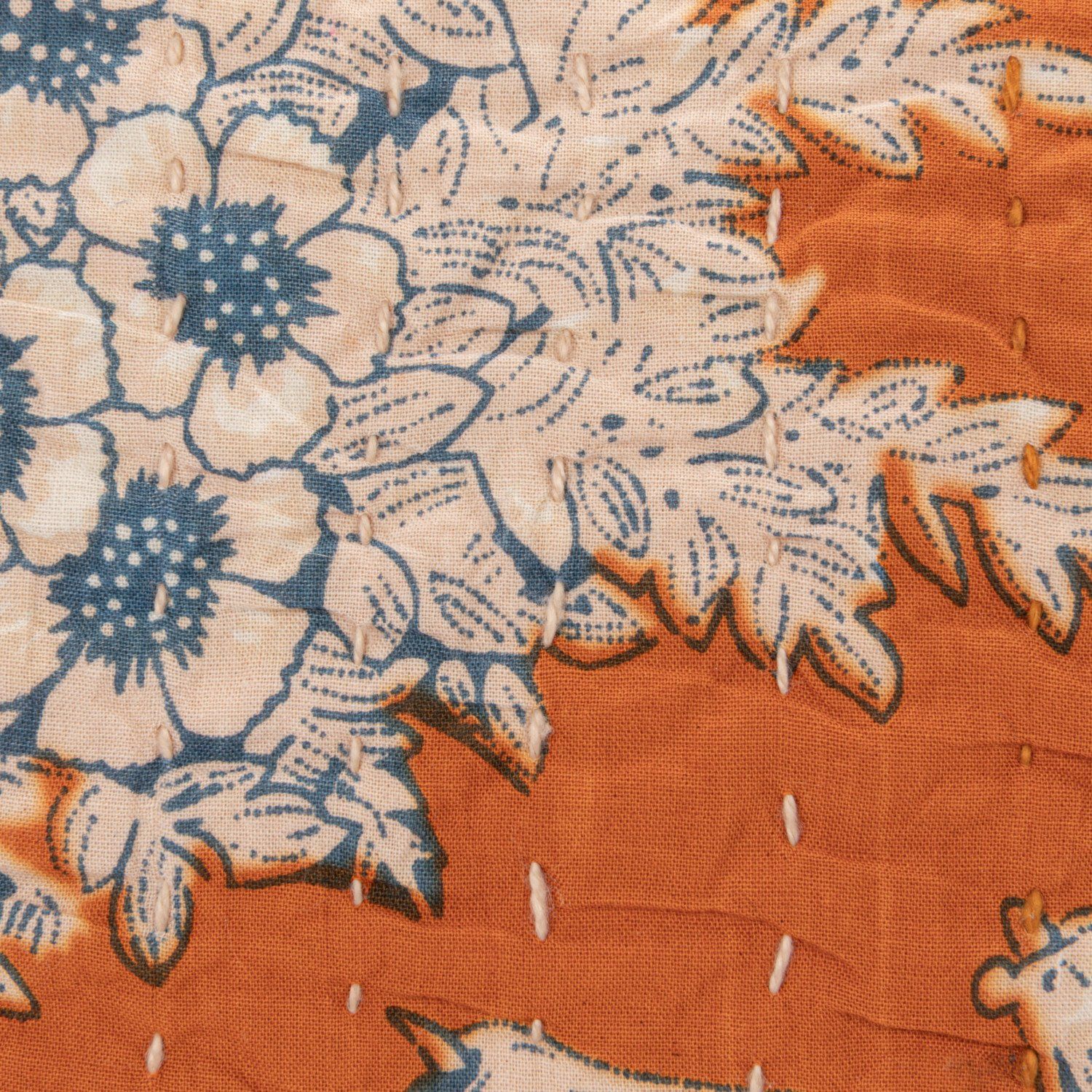 12in Square Cotton Voile Pillow with Florals