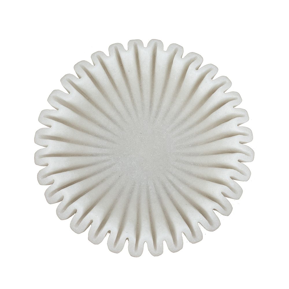 13" Wavy Sand and Resin Bowl with Textured White Finish
