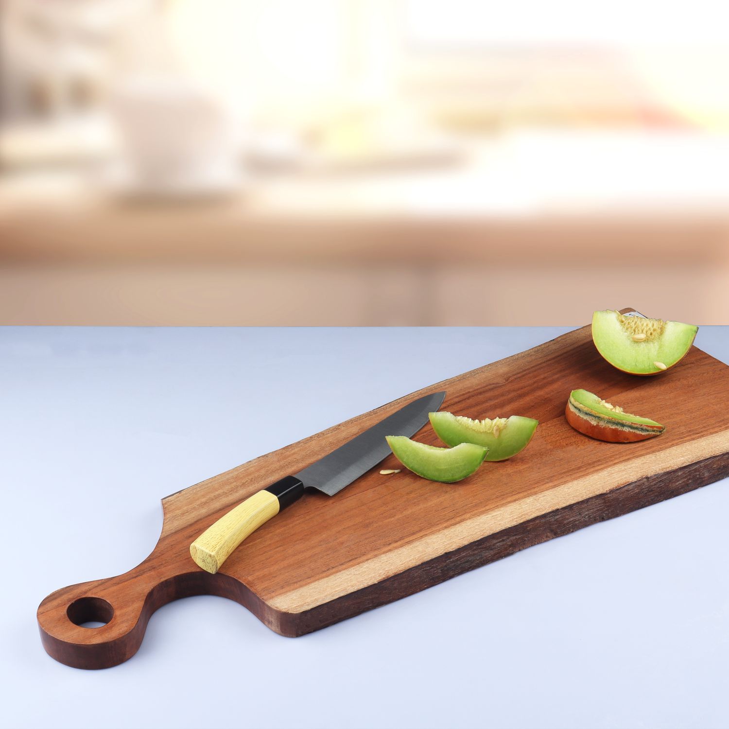 27" Live Edge Wood Cutting Board W/Handle