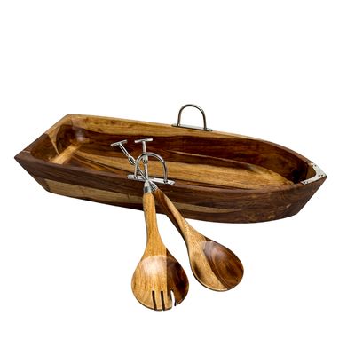 Rowboat Salad Bowl with Salad Servers