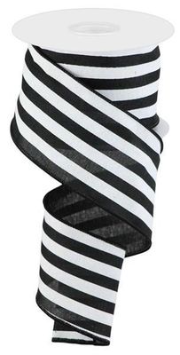 2.5"X10YD VERTICAL STRIPE BLACK/WHITE