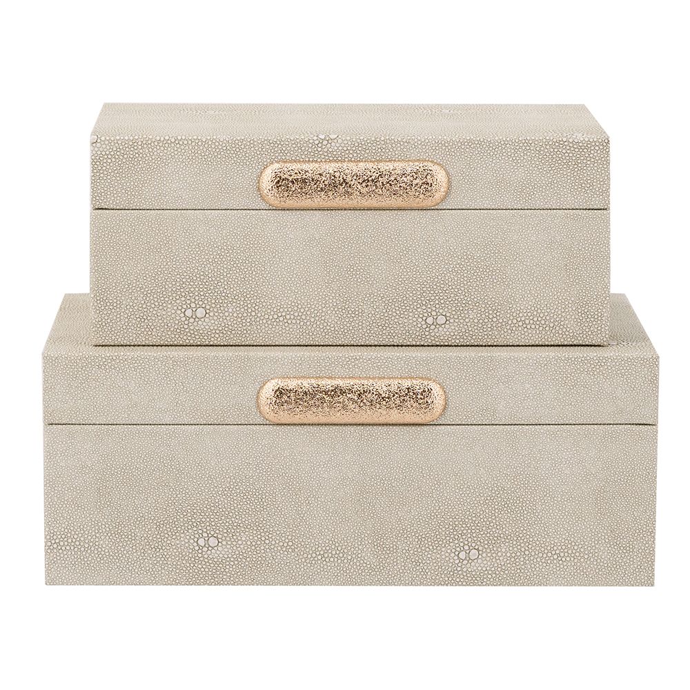 Large Gray Faux Leather Storage Box