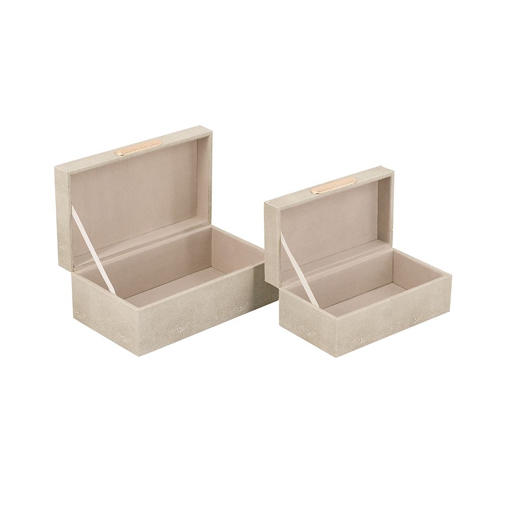 Large Gray Faux Leather Storage Box