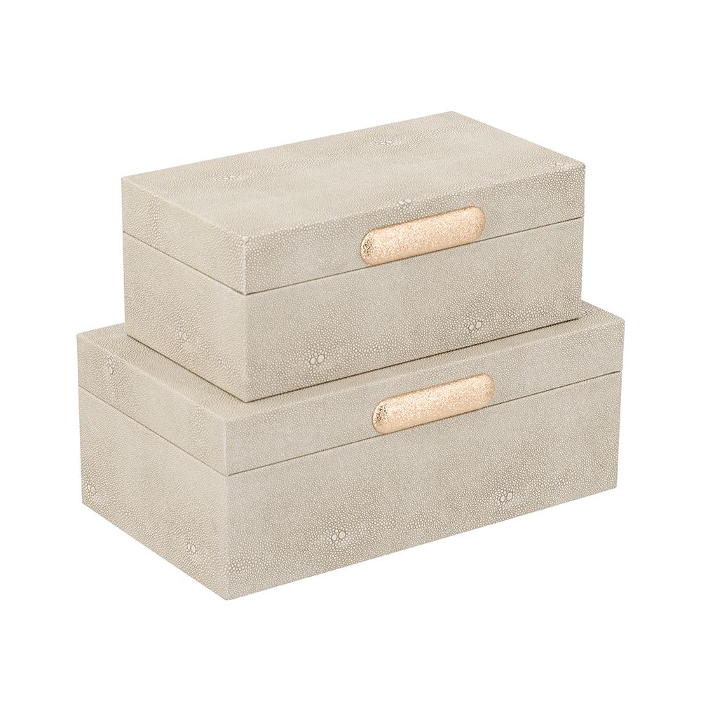 Large Gray Faux Leather Storage Box