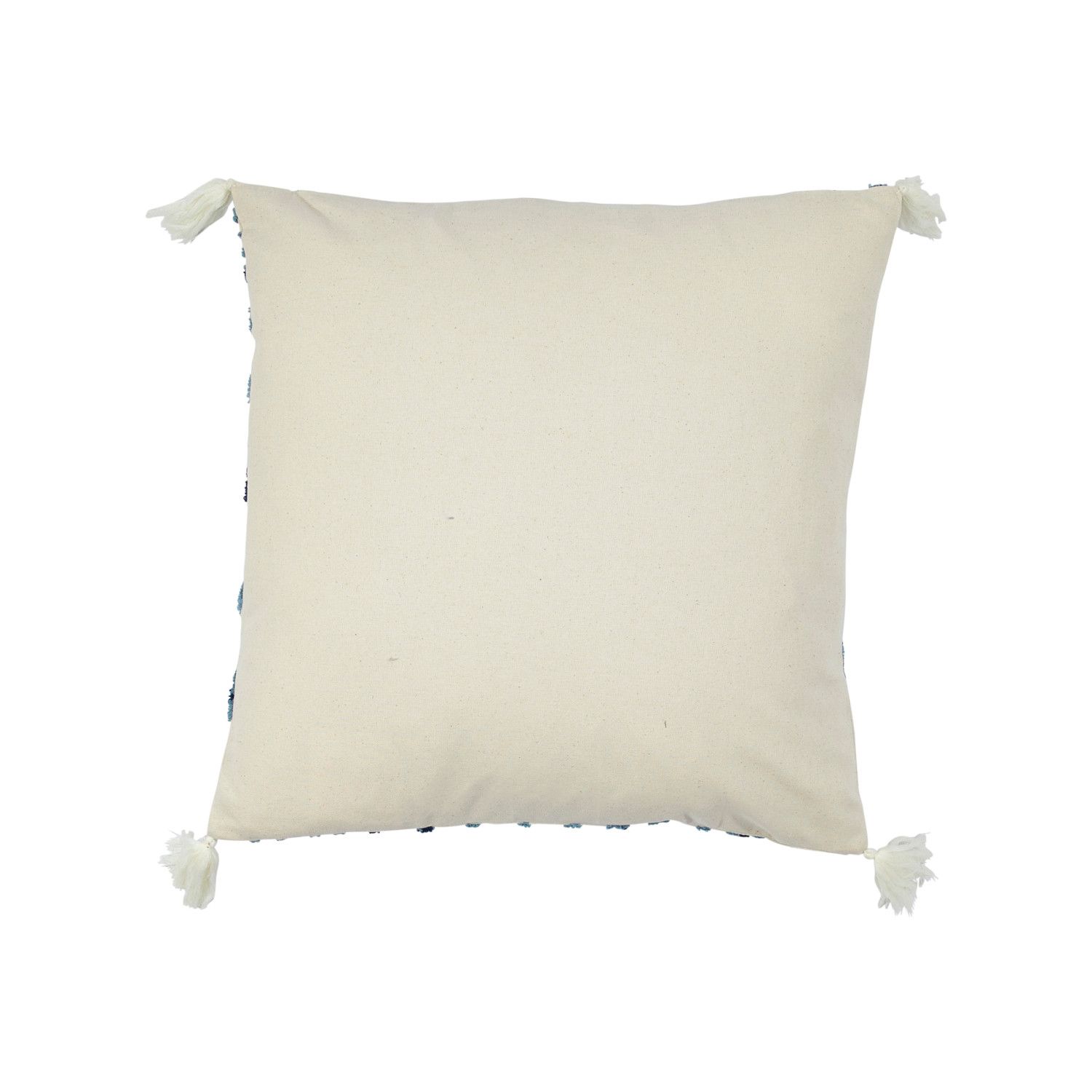 18in. Cotton Embroidered Pillow w/ Tassels