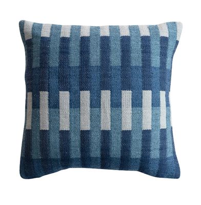 18in. Blue Block Pattern  Indoor/Outdoor Pillow