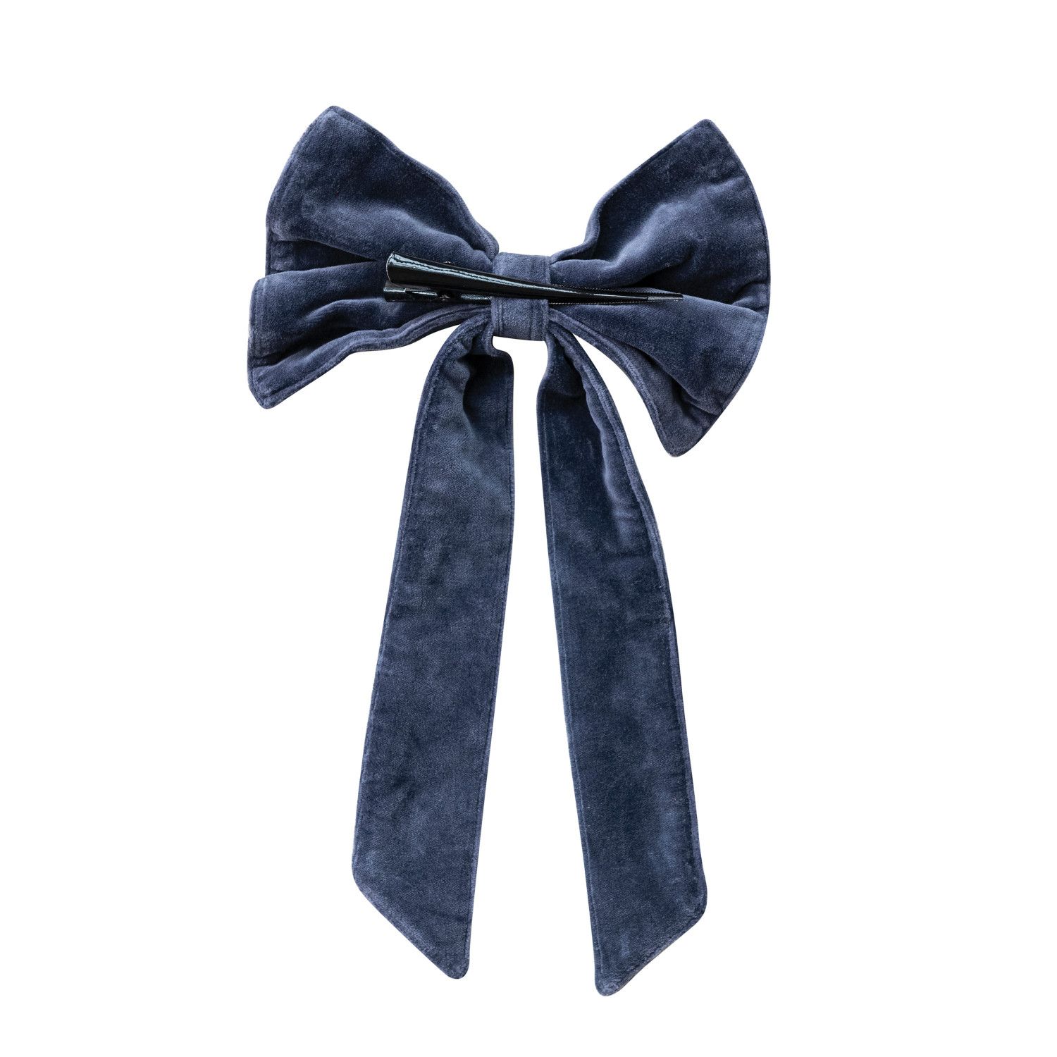 13" Navy  Velvet Clip-on Bow