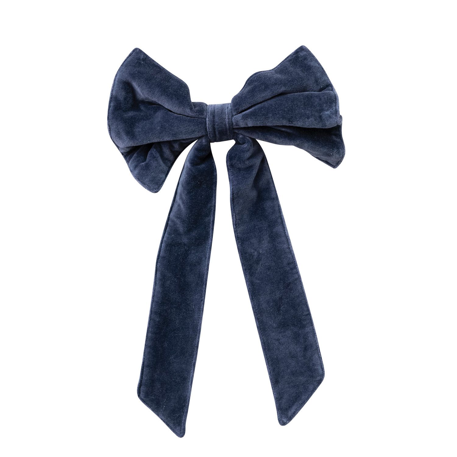 13" Navy  Velvet Clip-on Bow