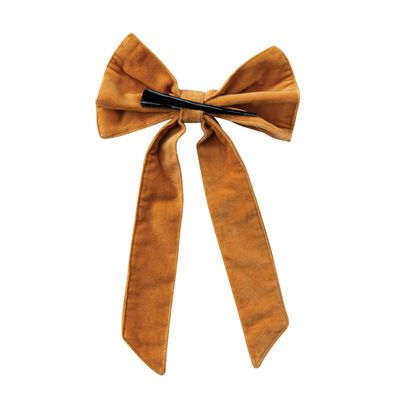 13" Mustard  Velvet Clip-on Bow