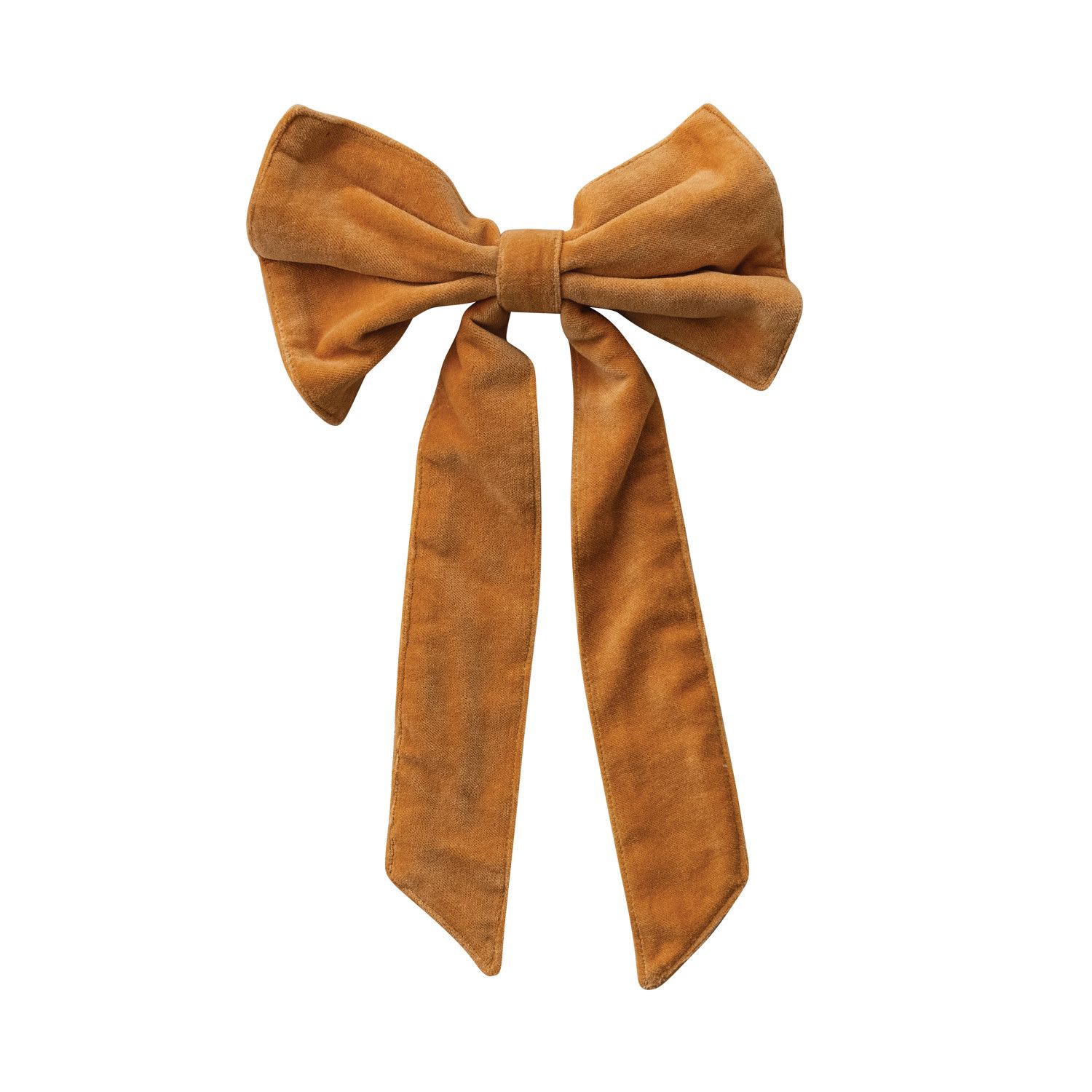 13" Mustard  Velvet Clip-on Bow