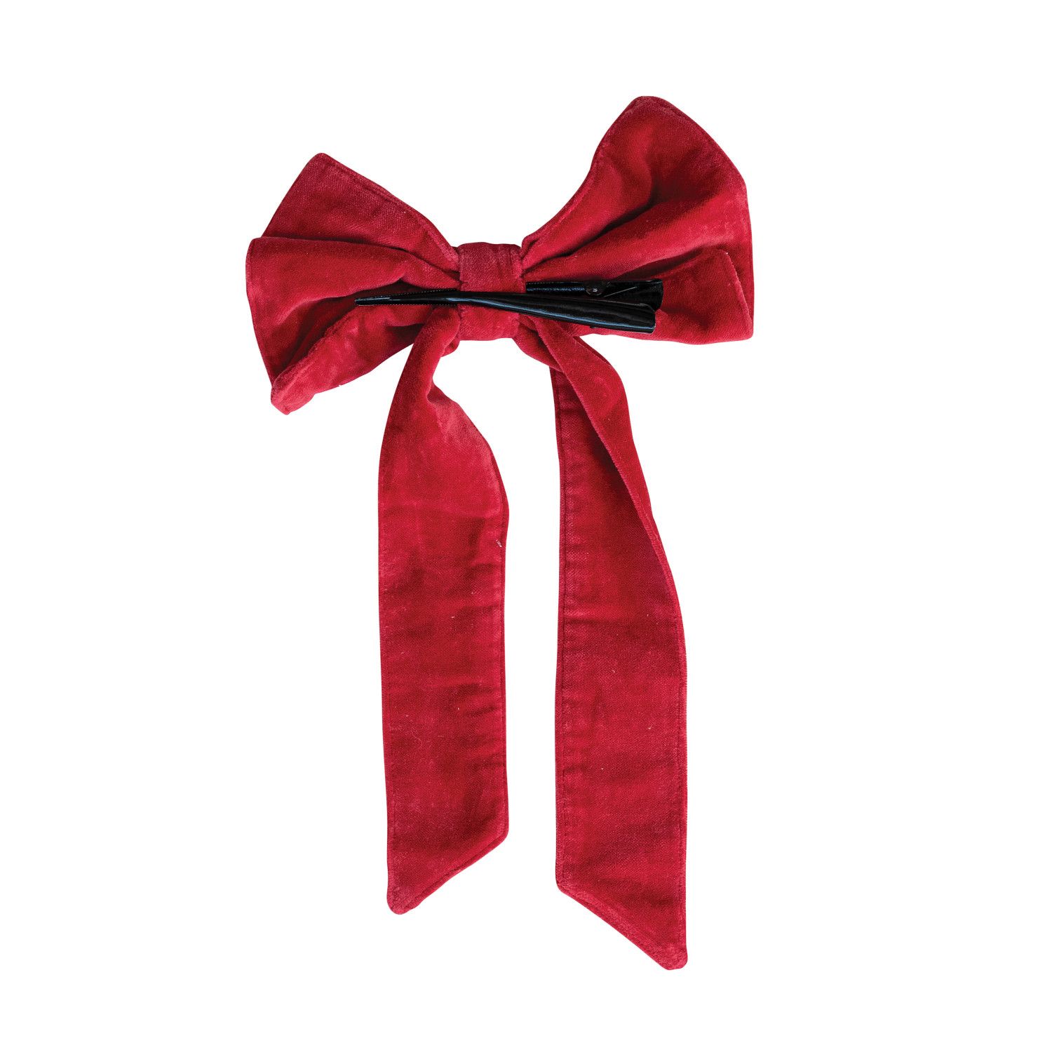 13" Red  Velvet Clip-on Bow
