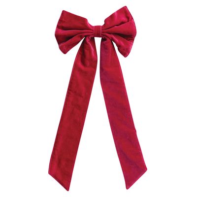 21" Fuchsia  Velvet Clip-on Bow